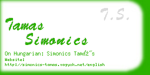 tamas simonics business card